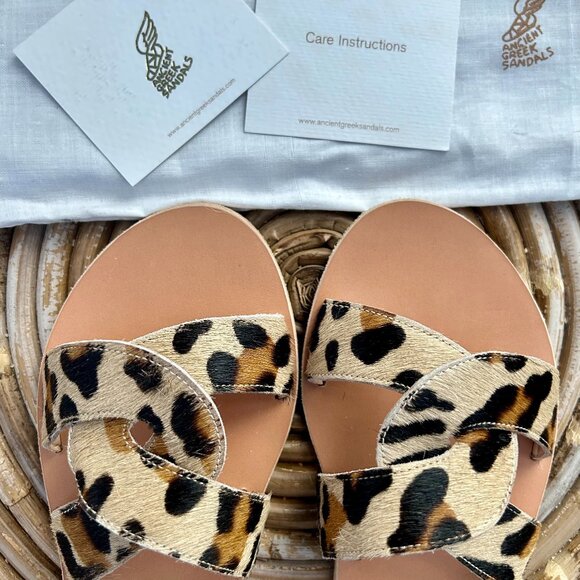 Ancient Greek Sandals Desmos – Pony Leopard, Size 39 (Like New) - Picture 3 of 6